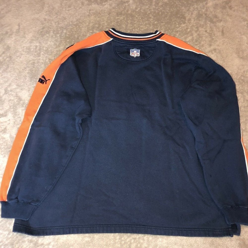 Vintage Puma DENVER BRONCOS V-Neck Embroidered Logo Pullover Sweatshirt - Picture 7 of 12